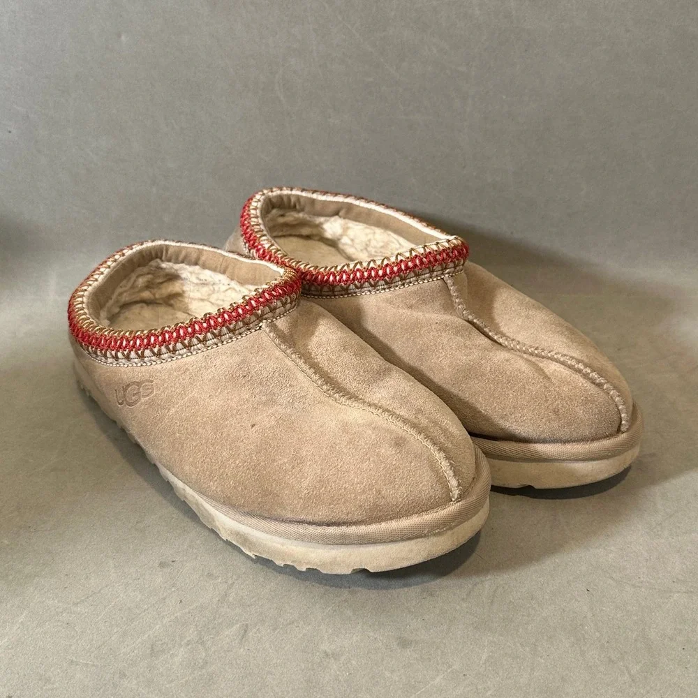 UGG‎ Tasman Suede Slippers Chestnut Tan Red Braid Slip On Shoes 5955 Mens 9